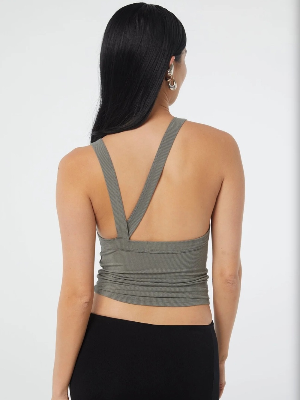 The Line by K Olive Ribbed Tank Top